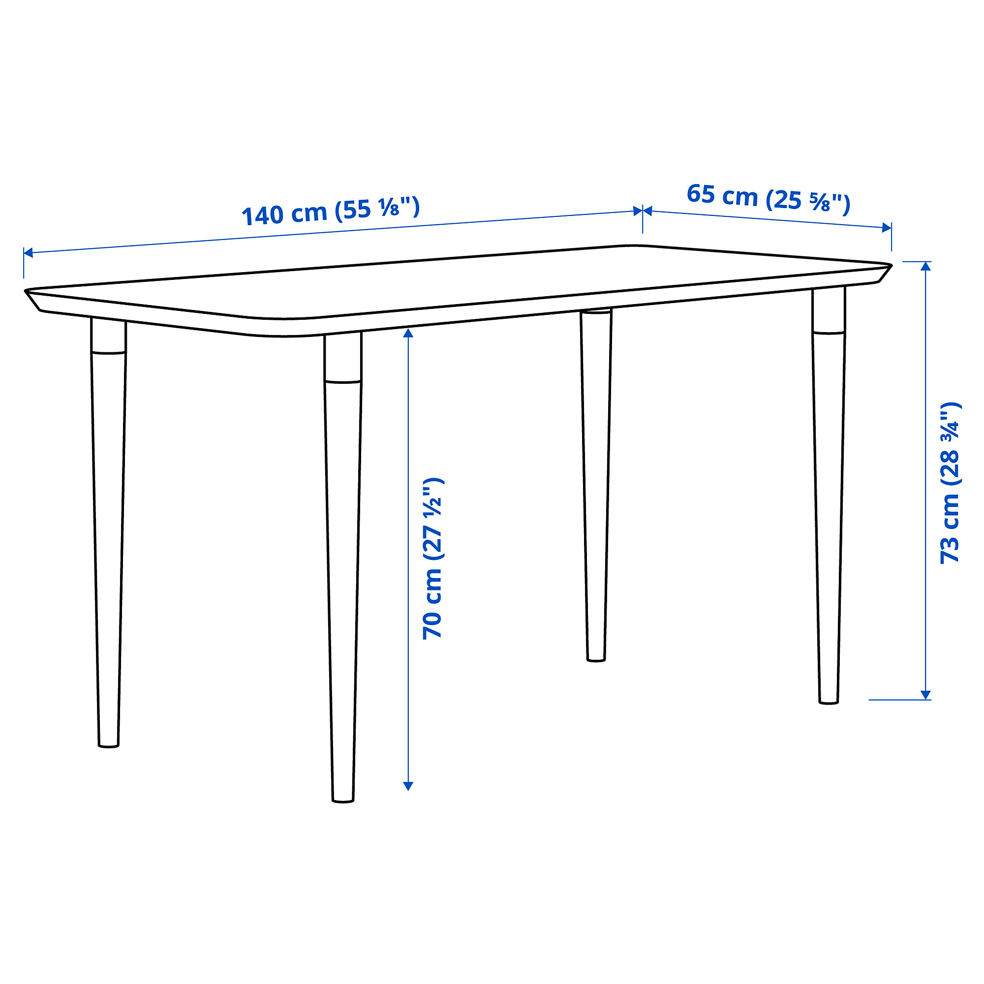Measurement Illustration - ANFALLARE/HILVER desk