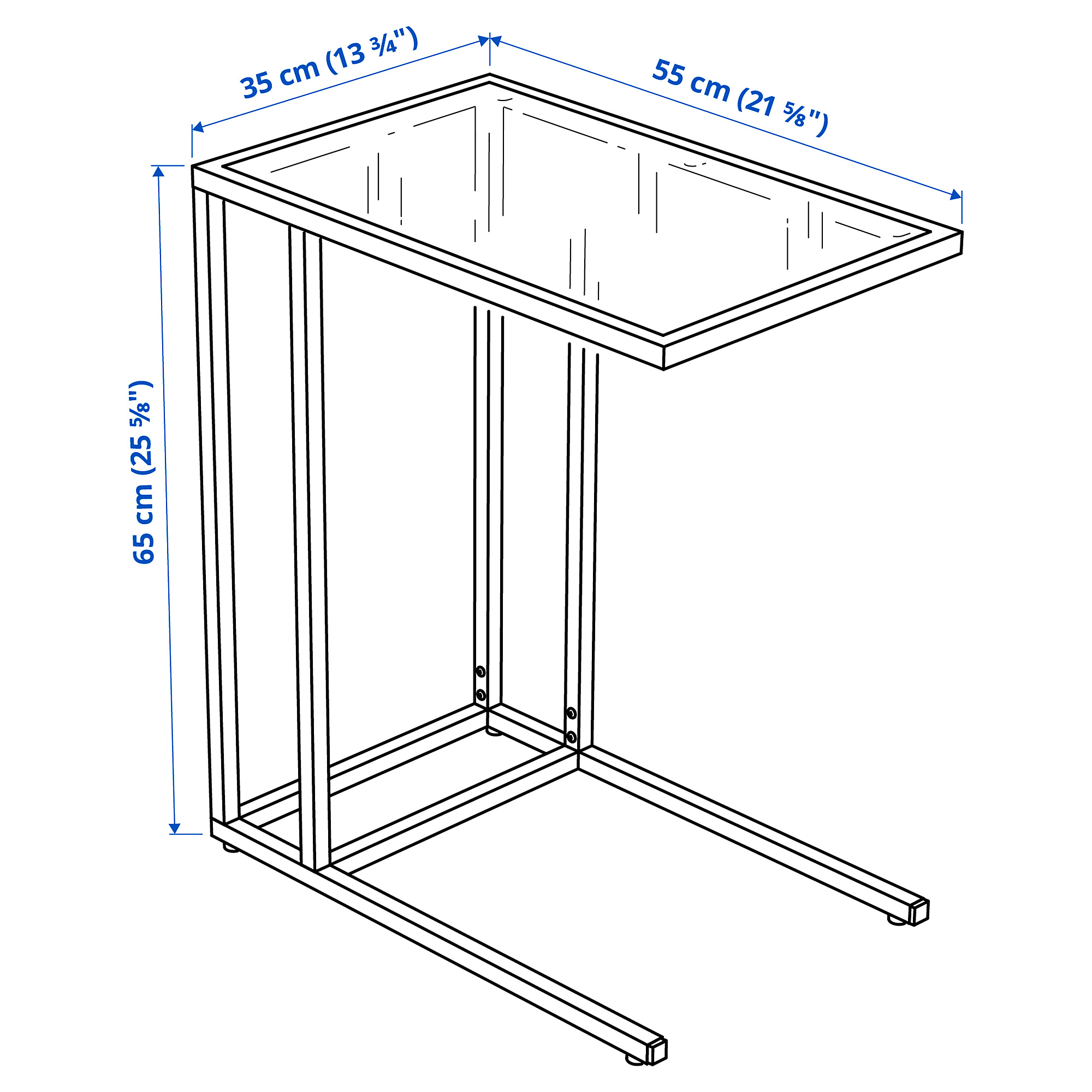 Measurement Illustration - VITTSJÖ laptop stand