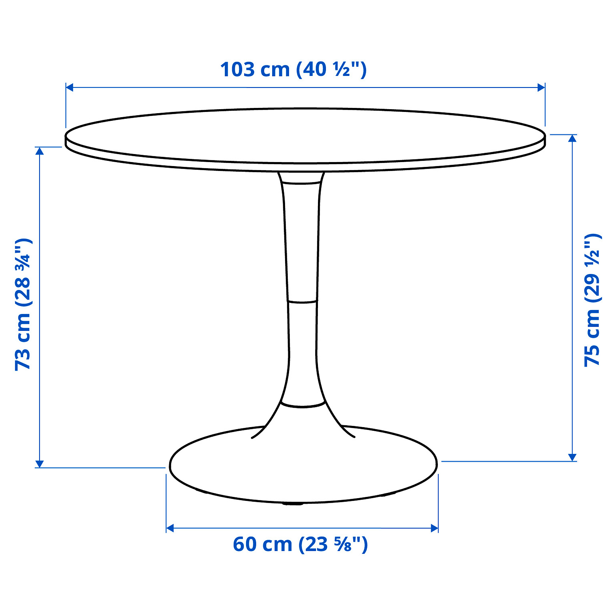Measurement Illustration - DOCKSTA round dining table