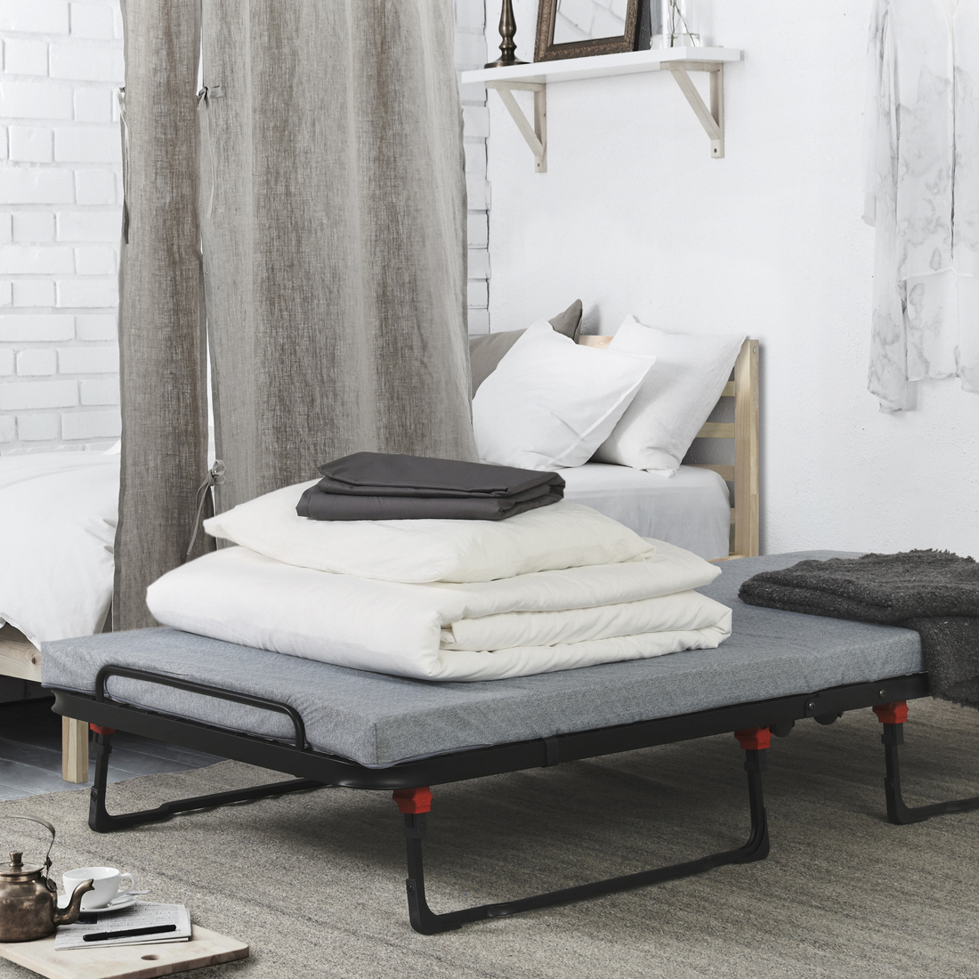 NORRUDDEN, folding guest bed. 4 of 8 open dialog