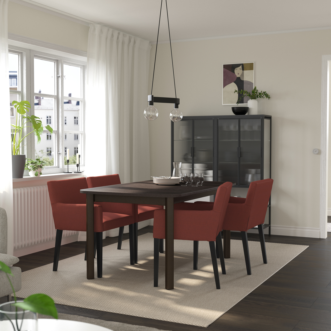 STRANDTORP / MÅRENÄS, mesa de coemdor extensible y 4 sillas. 2 de 5 abrir diálogo