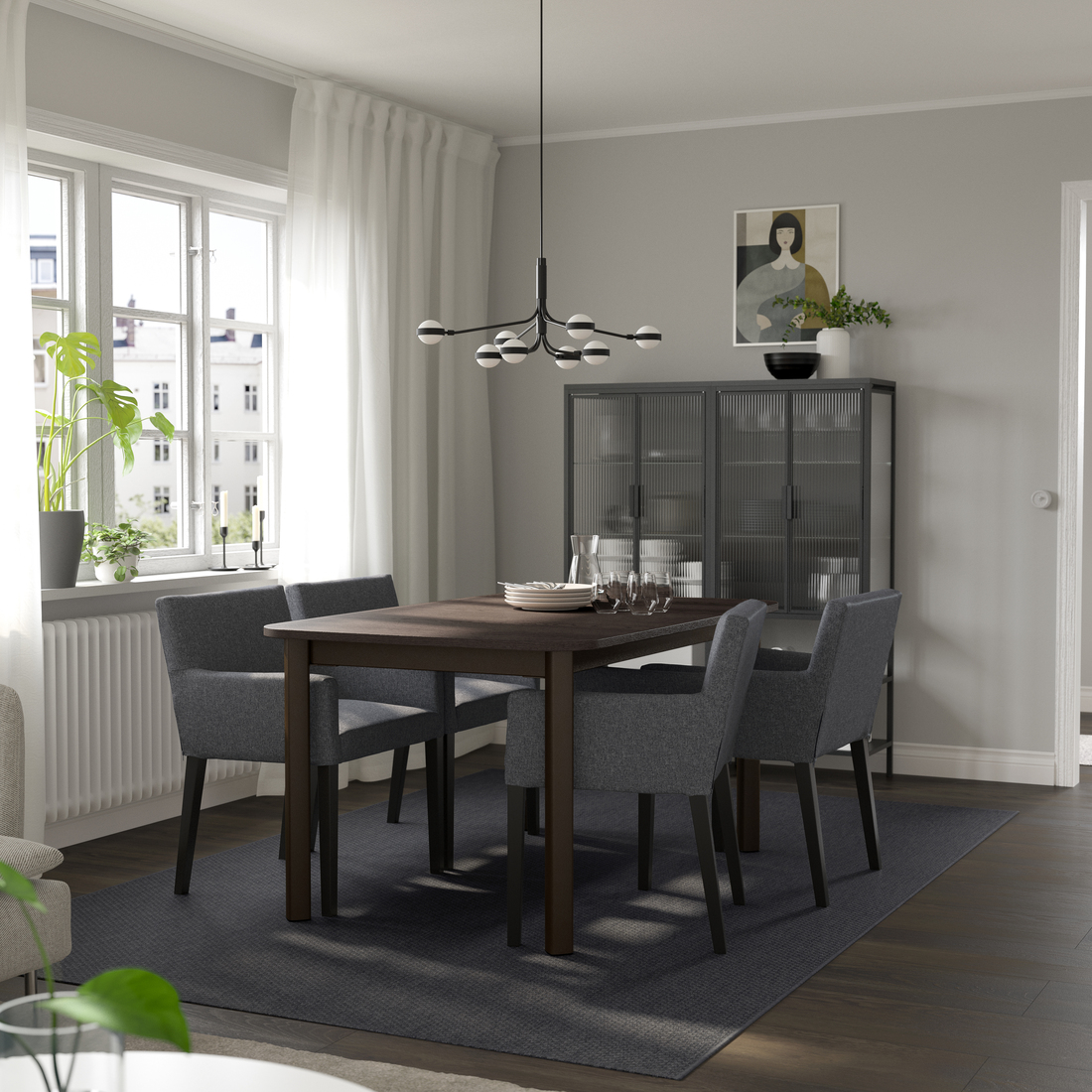 STRANDTORP / MÅRENÄS, mesa de comedor extensible y 4 sillas. 2 de 5 abrir diálogo