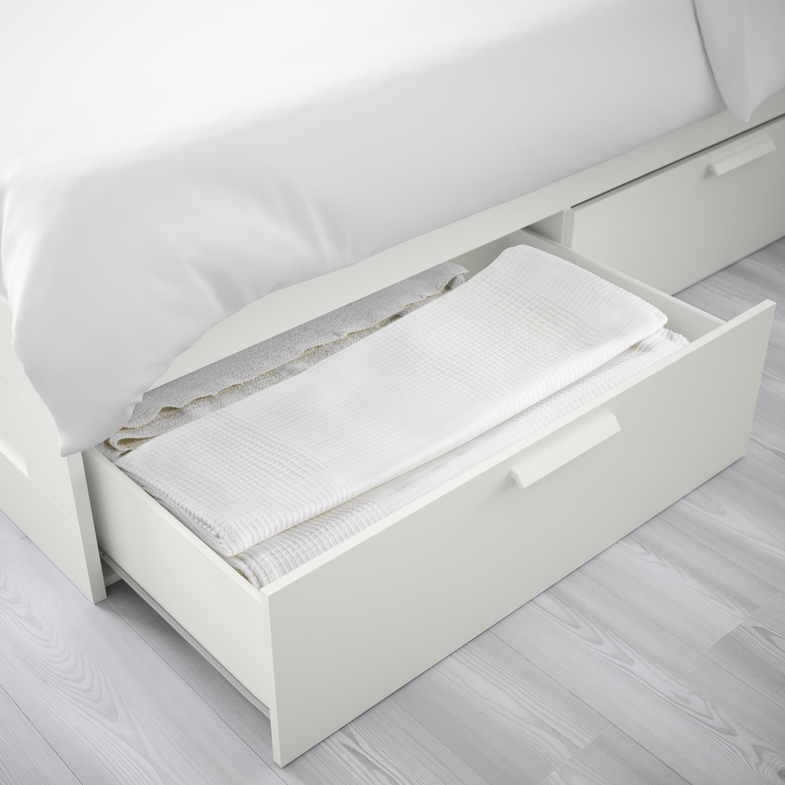 BRIMNES, bed frame with storage. 2 of 3 open dialog