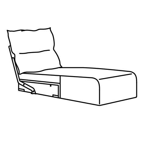 MANNARP chaise section frame 