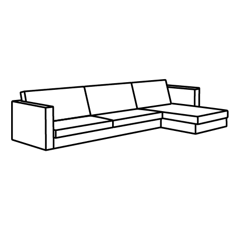 SALTSJÖBADEN 3 seat sofa frame with chaise longue 