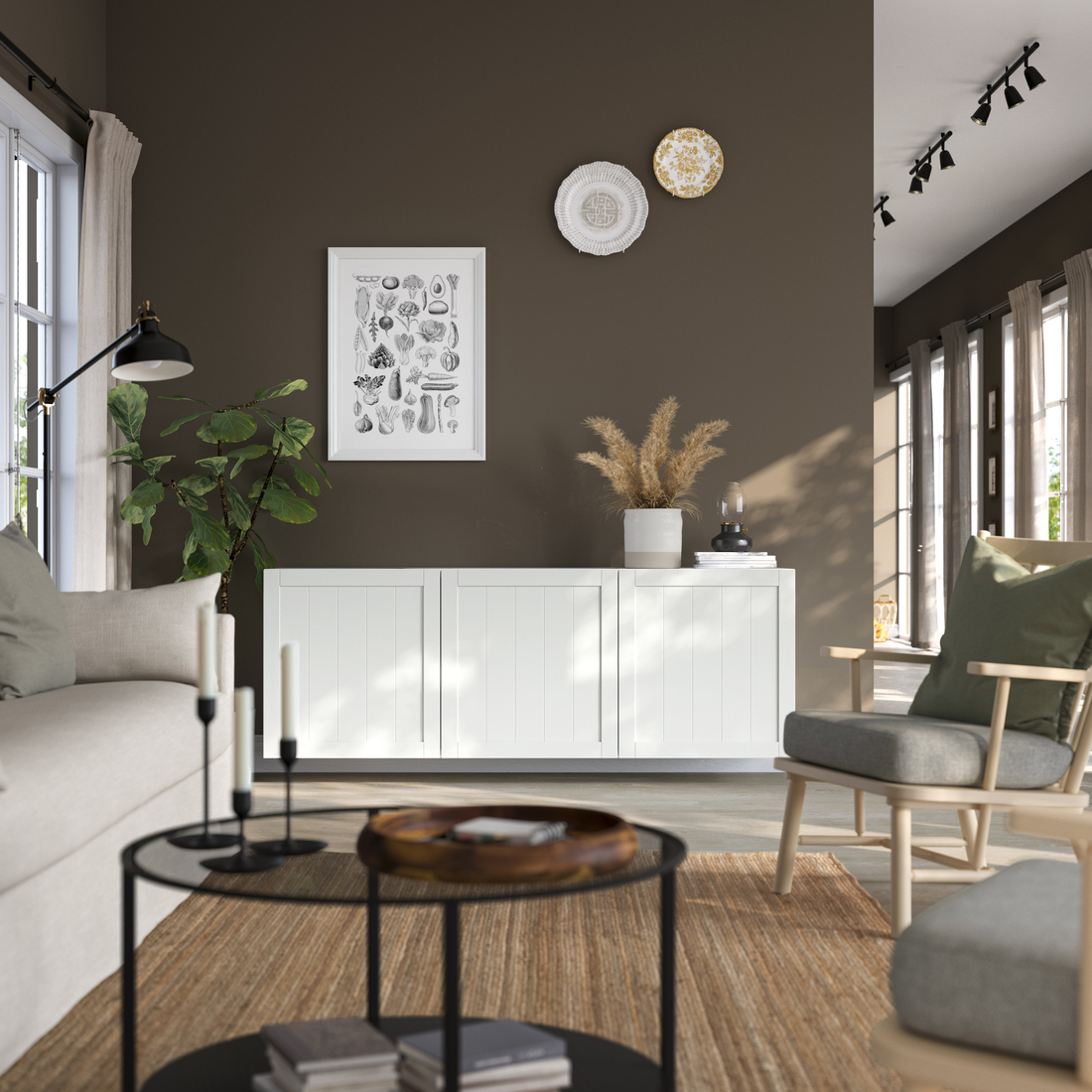 BESTÅ, wall-mounted cabinet with doors. 2 of 3 open dialog