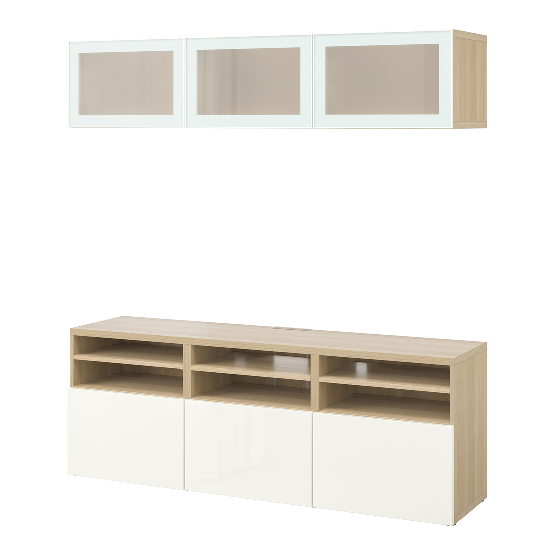 Selecciona variación de color: SELSVIKEN alto brillo blanco / GLASSVIK verde claro vidrio esm