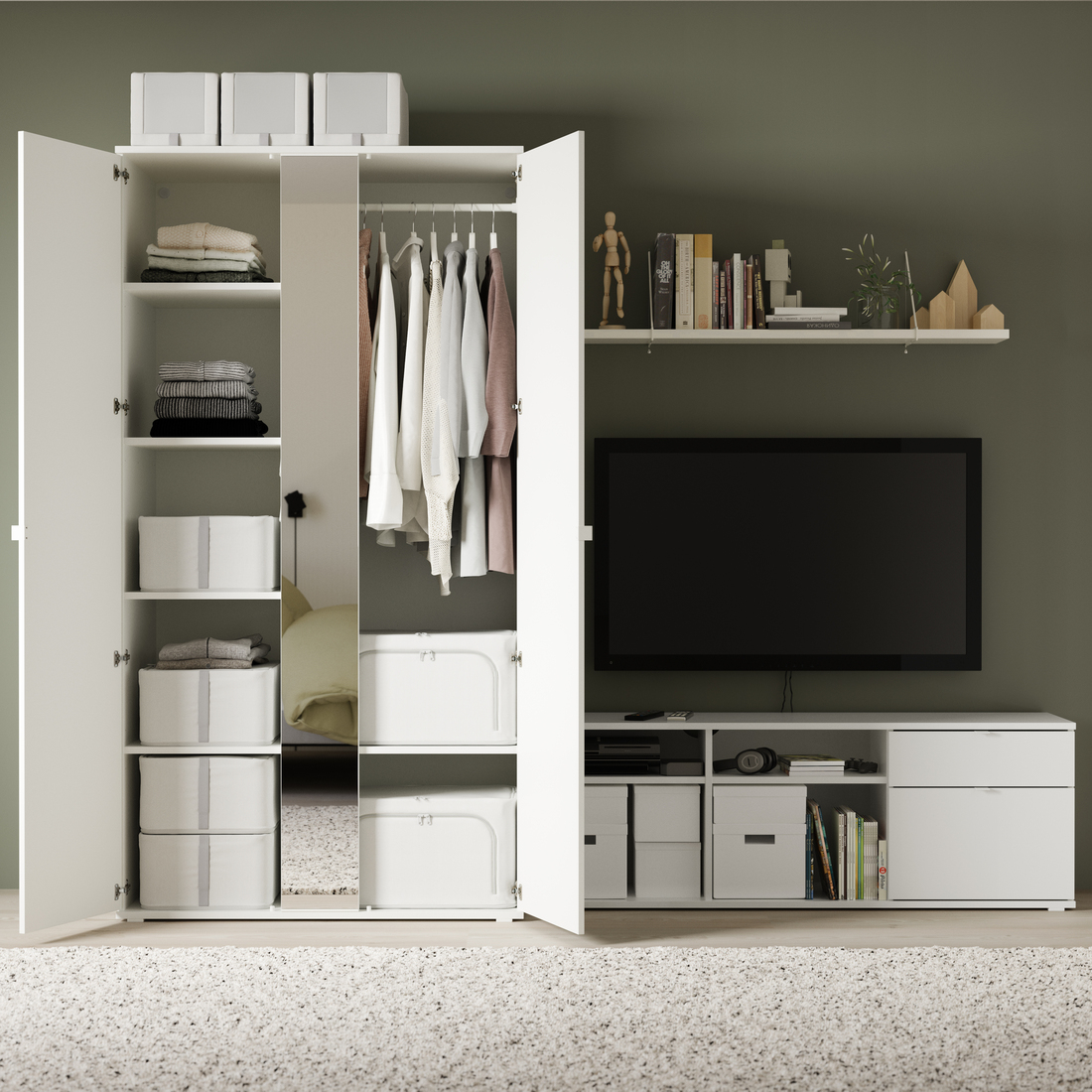 VIHALS, combinación de armario y mueble TV. 2 de 6 abrir diálogo