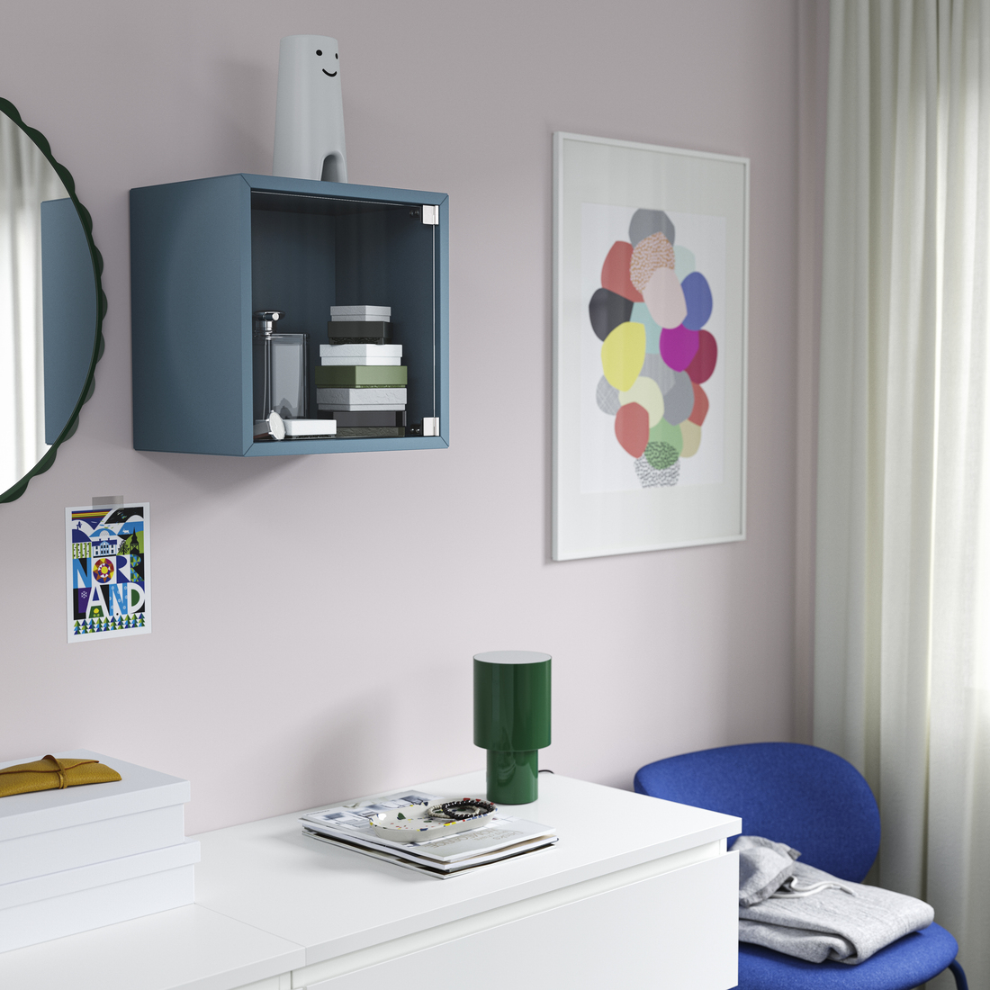 EKET, mueble de pared con puerta de vidrio. 2 de 4 abrir diálogo