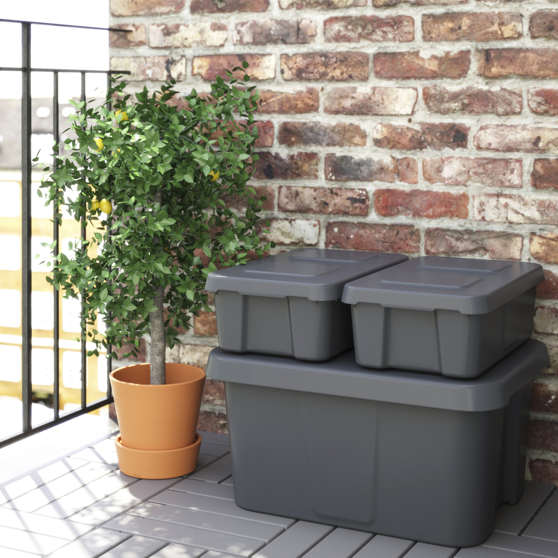 KLÄMTARE, caja con tapa para interior y exterior. 4 de 6 abrir diálogo
