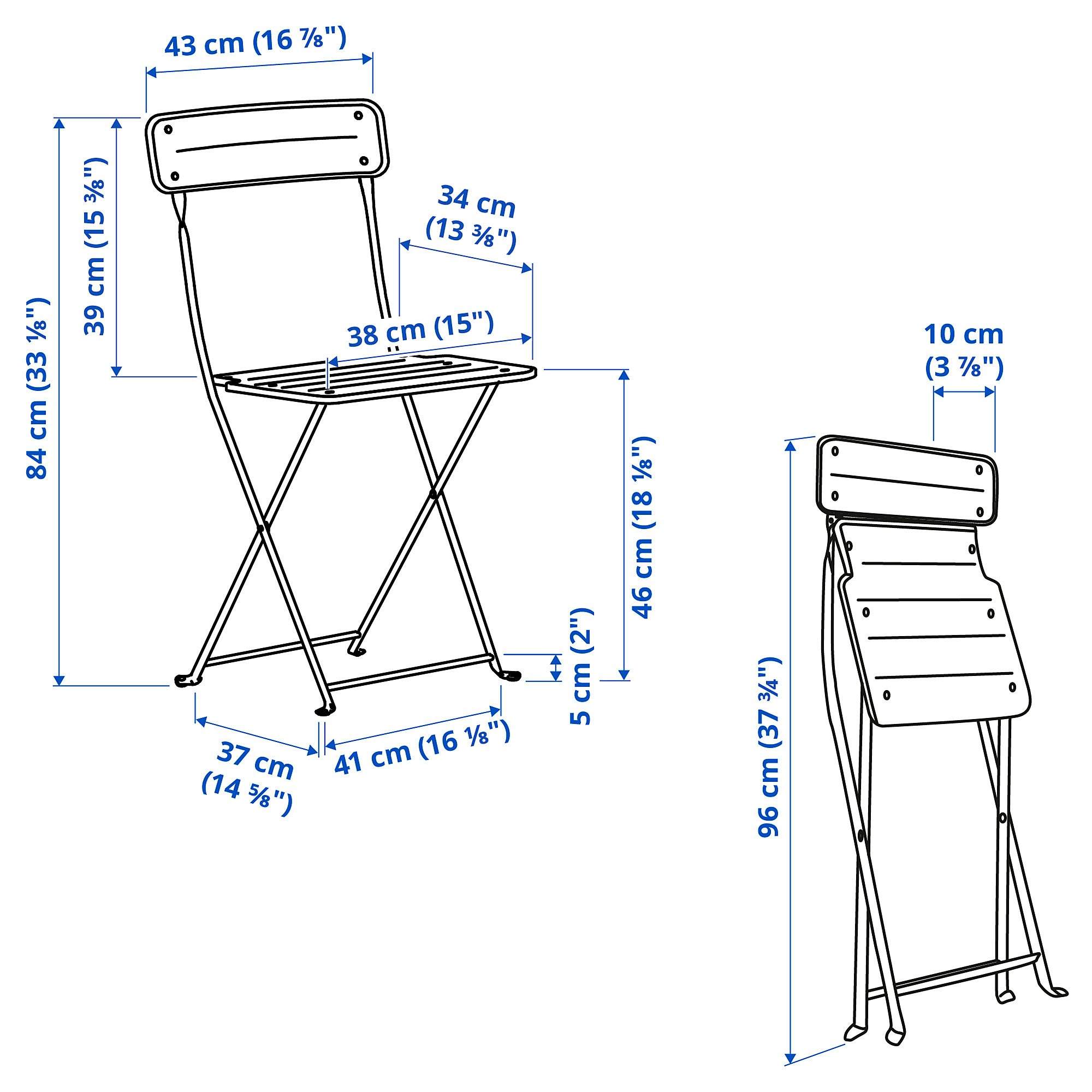 SUNDSÖ, Outdoor table and 2 folding chairs. 5 of 5 open dialog