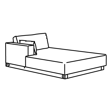 UPPÅKRA estructura módulo chaiselongue, izquierdo 