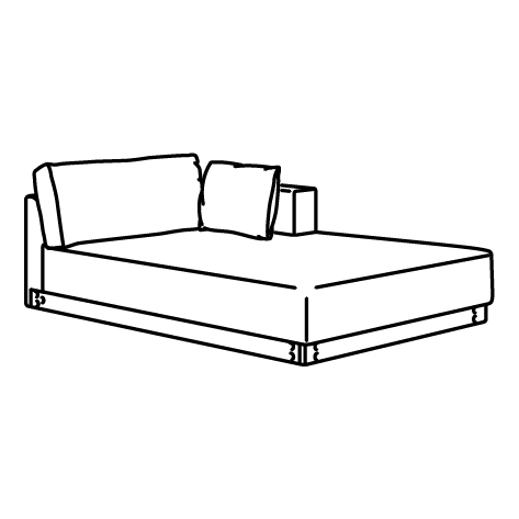 UPPÅKRA chaise longue module frame, right 