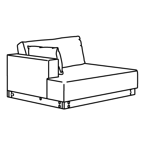 UPPÅKRA 1.5 seat left module frame 