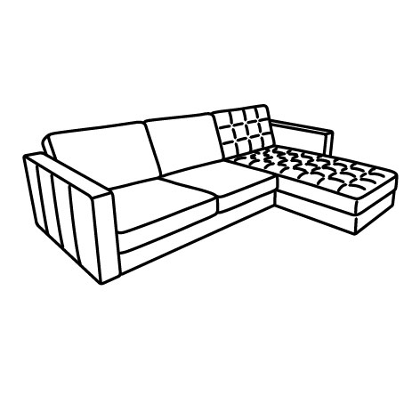 LANDSKRONA Estructura módulo chaiselongue 