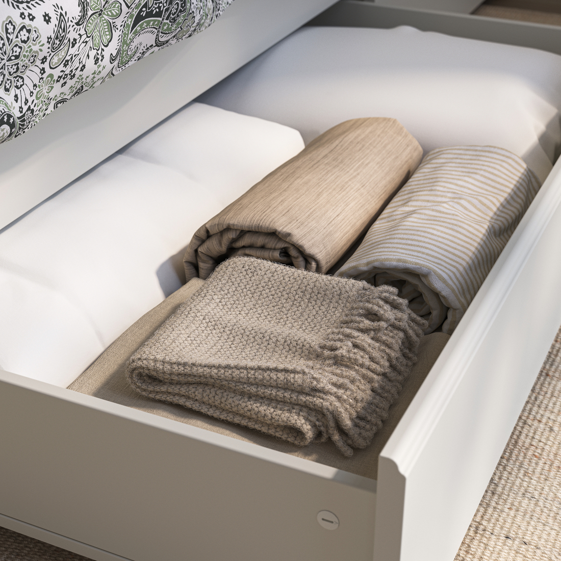 FÅGELFJÄLLET, underbed storage drawers. 3 of 4 open dialog
