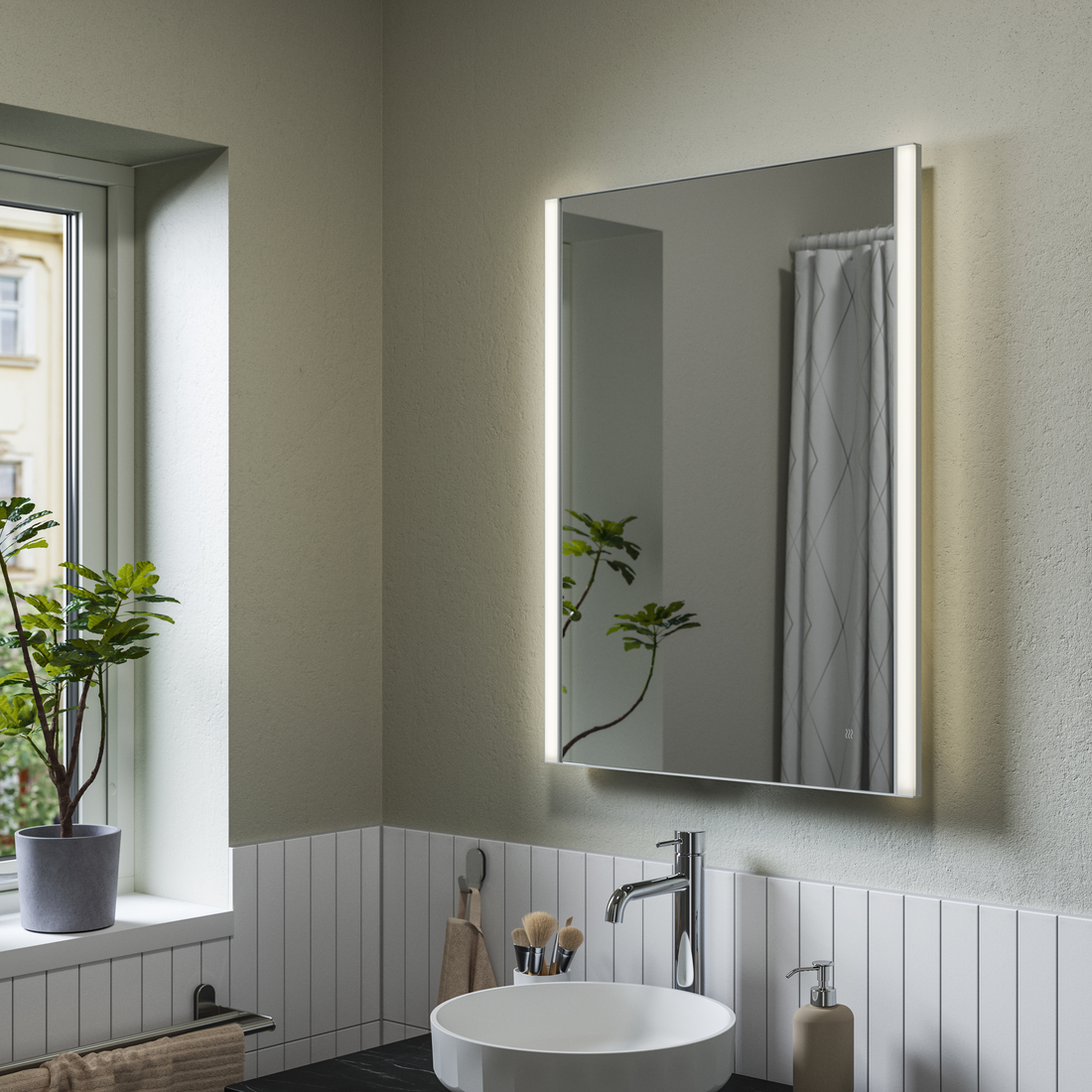 KÄRRSJÖN, mirror with built-in light. 4 of 4 open dialog