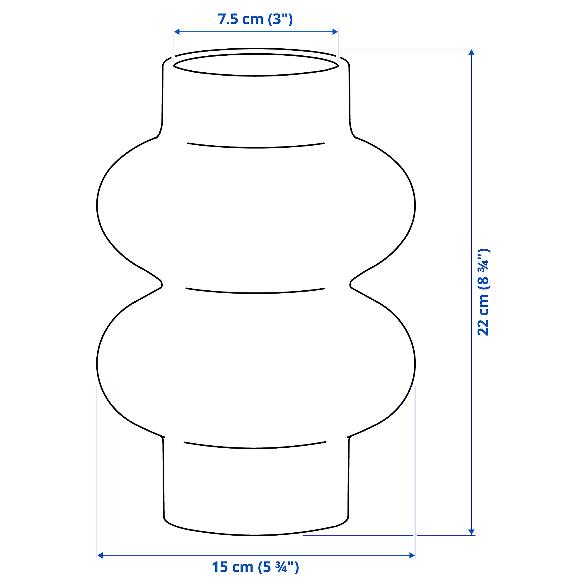 Measurement Illustration - PÄRLHÄGG vase