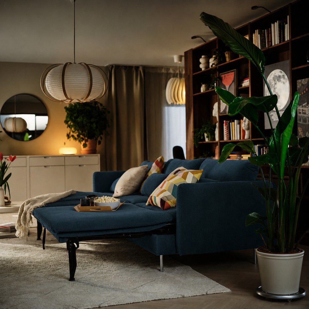 SÖDERHAMN, 4seat sofa bed with chaise longue. 3 of 6 open dialog
