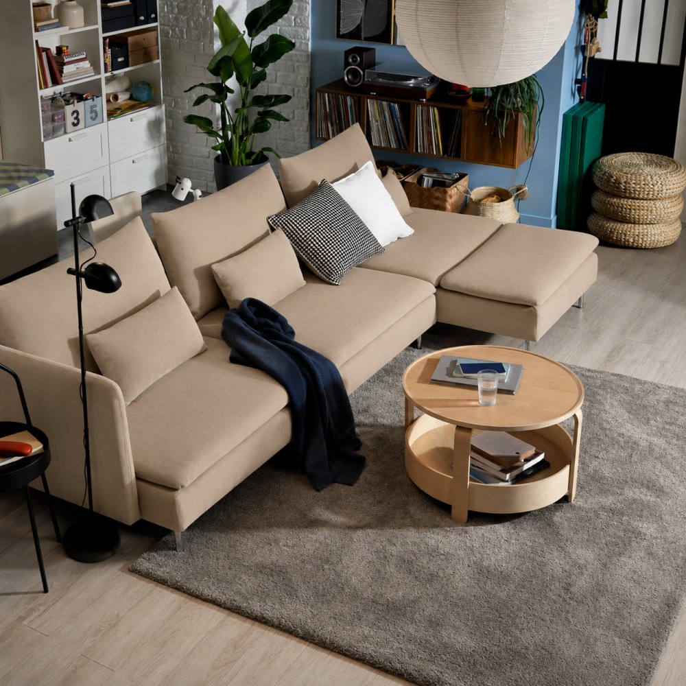 SÖDERHAMN, 4 seat sofa bed with chaise longue. 4 of 7 open dialog