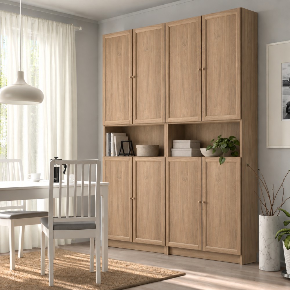 BILLY / OXBERG, bookcase with doors. 2 of 7 open dialog
