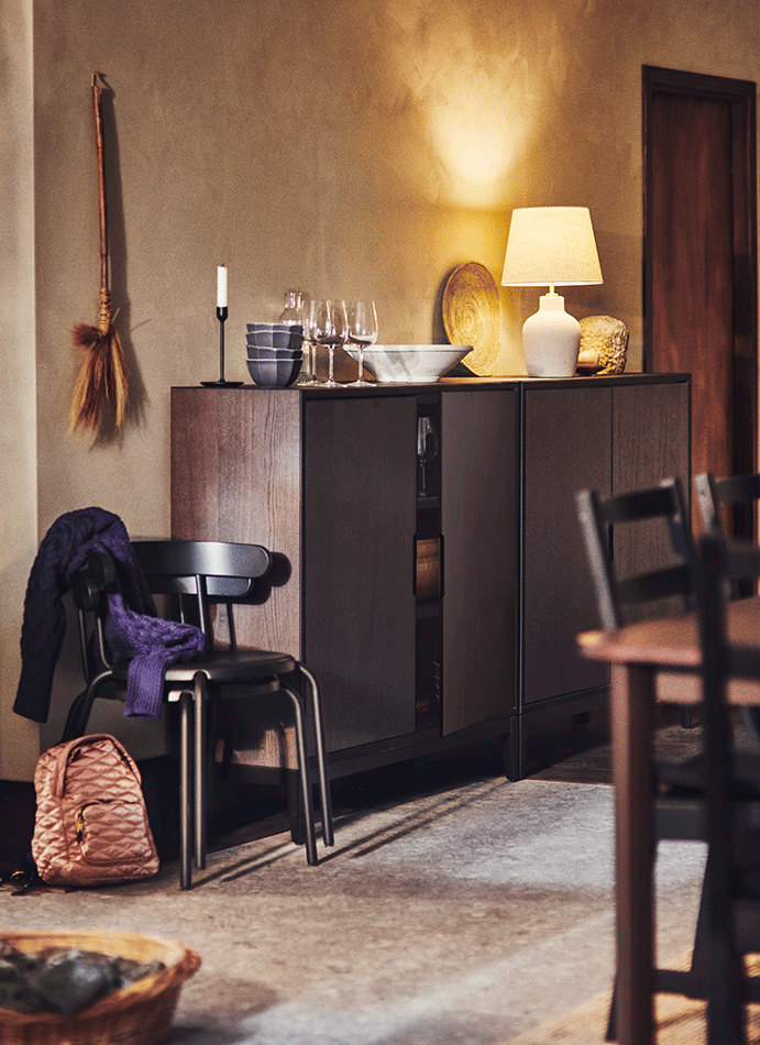Sideboard, dark brown stained