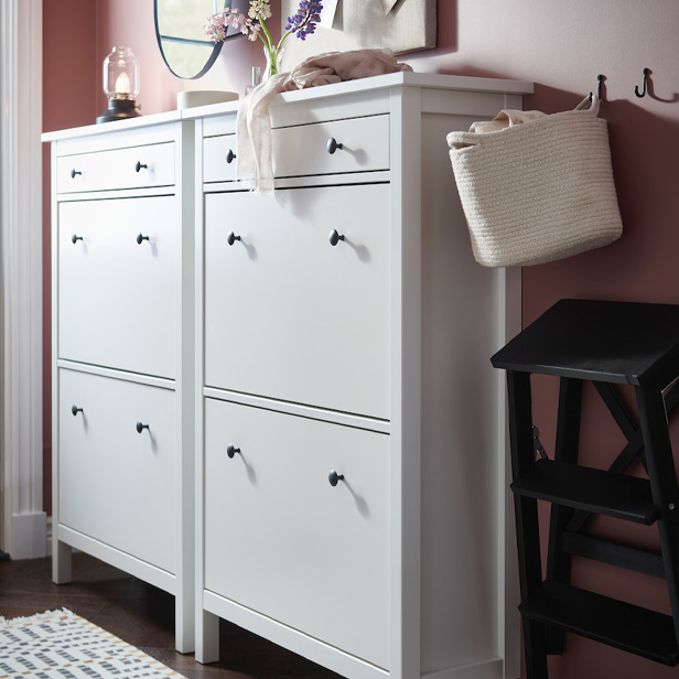 HEMNES Zapatero con 2 compartimentos y 1 cajón