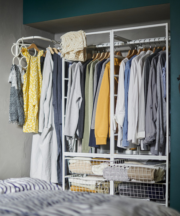 Un armario para la cantidad y el tipo de ropa que tienes y cómo te gusta guardarla