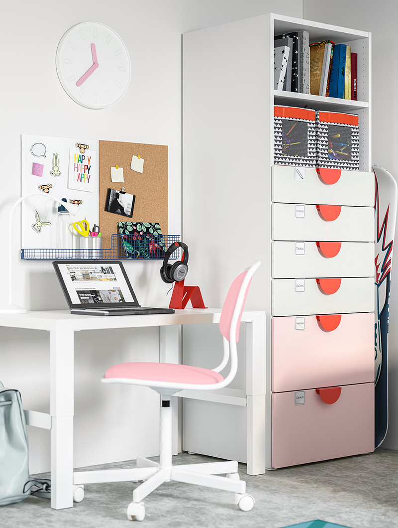 Desk and drawers