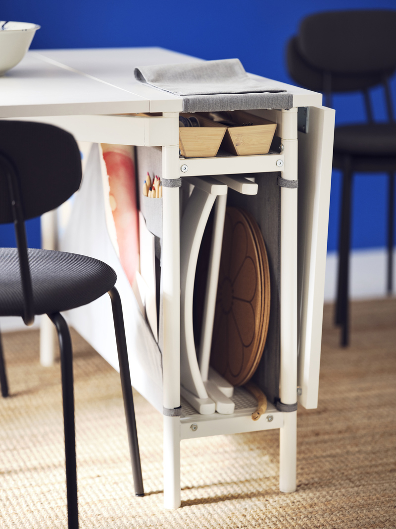 KALLHÄLL Gateleg table with storage