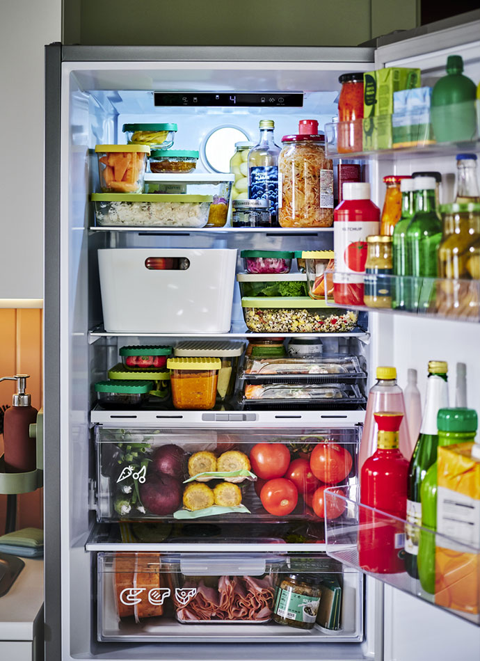 Nevera con almacenaje de alimentos