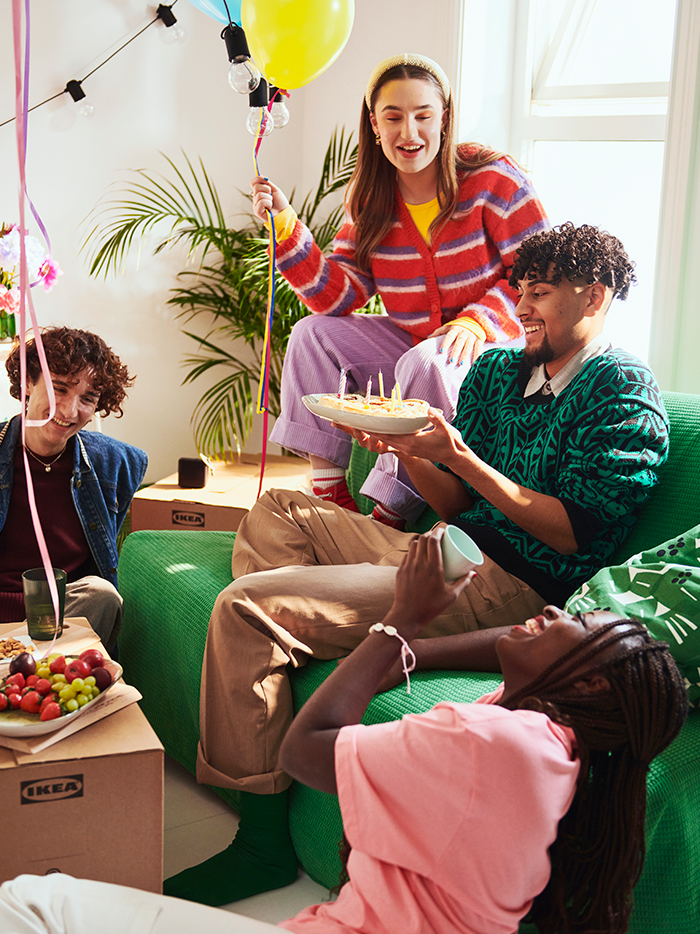 young people partying happily