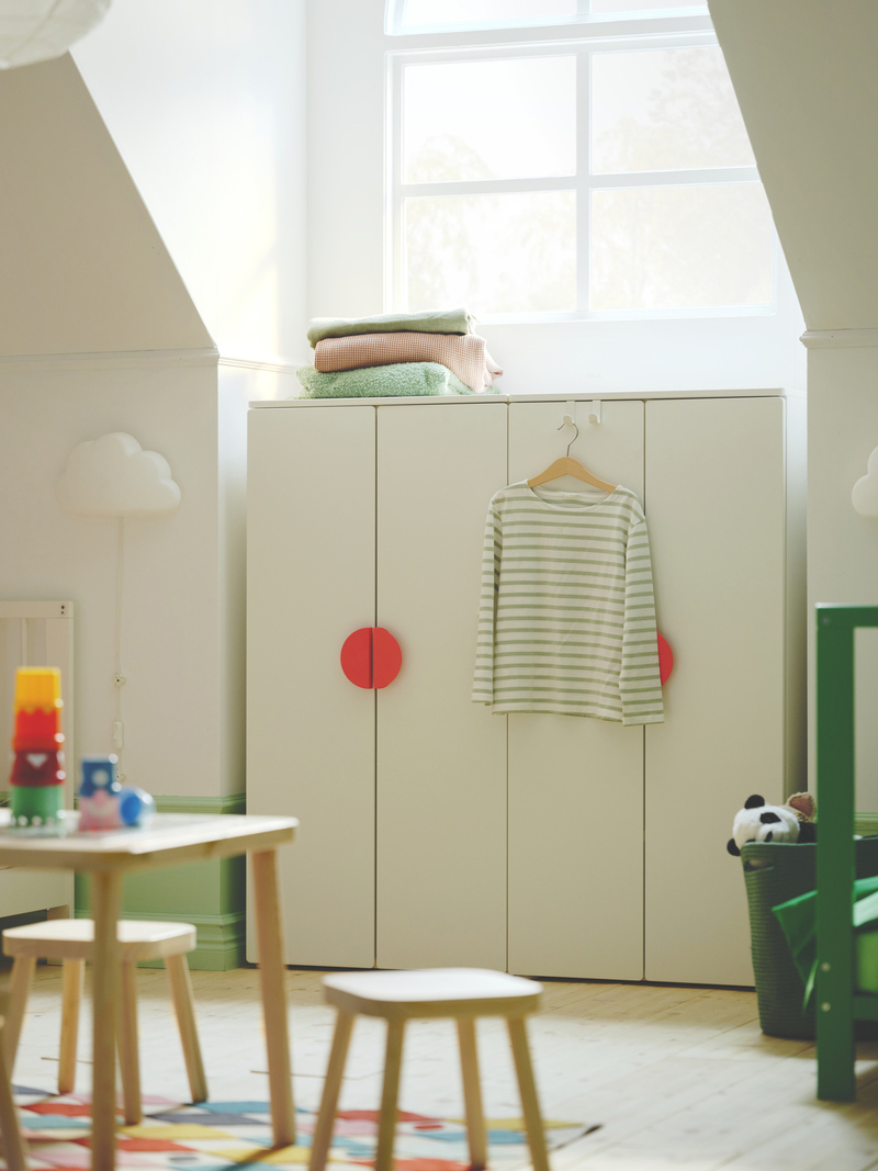 SMÅSTAD/PLATSA Wardrobe with 3 shelves