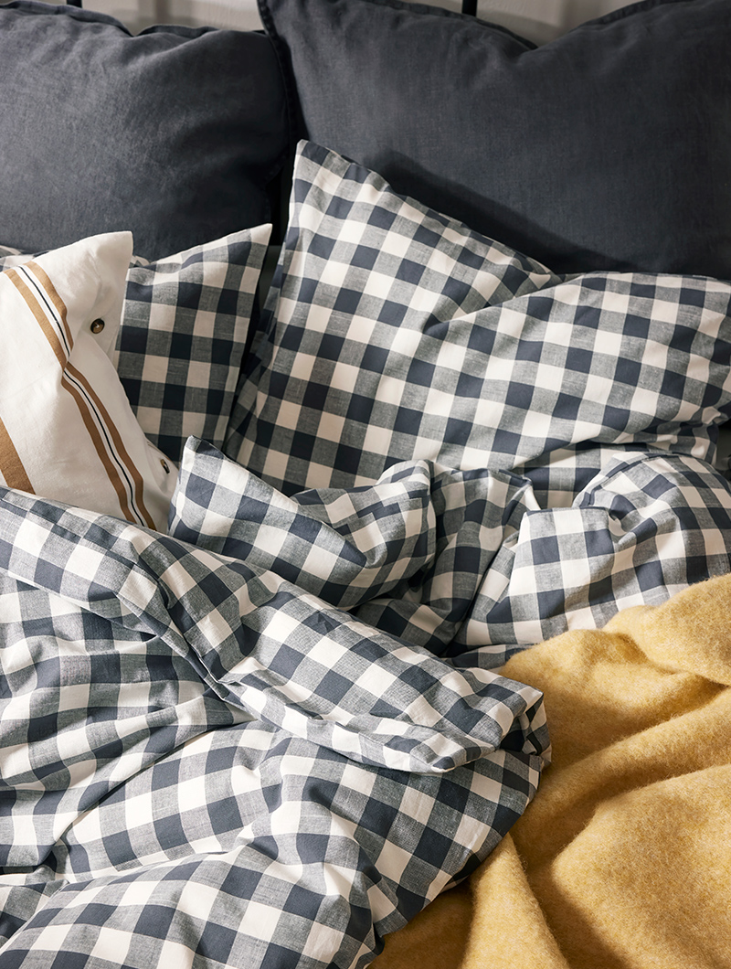 EKTANDVINGE funda edredón y 2 fundas almohada para cama doble