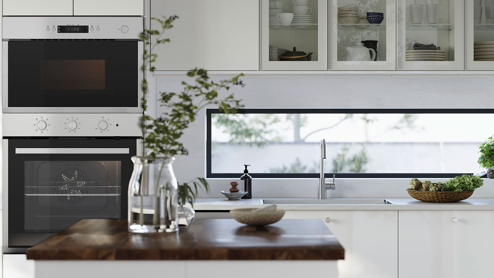 cocina etérea con aire contemporáneo