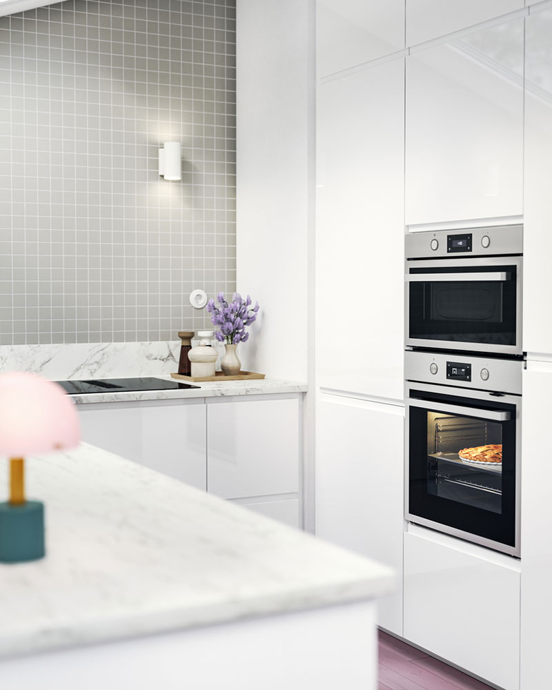 METOD Hi cb f oven/micro w 2 drs/shelves