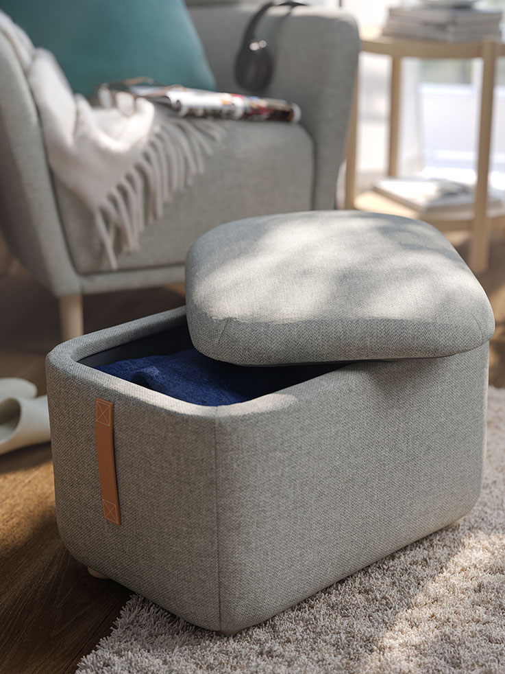 OSKARSHAMN Ottoman with storage