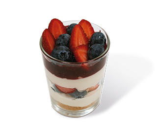 Vasito de cheesecake con frutos rojos