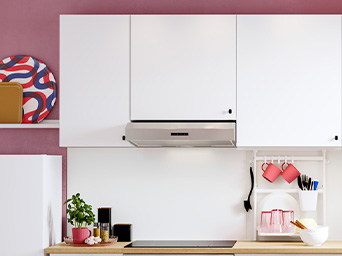 Kitchen wall cabinet with other accessories