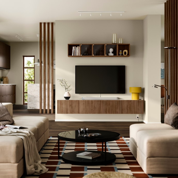 Armario modular con puertas de madera