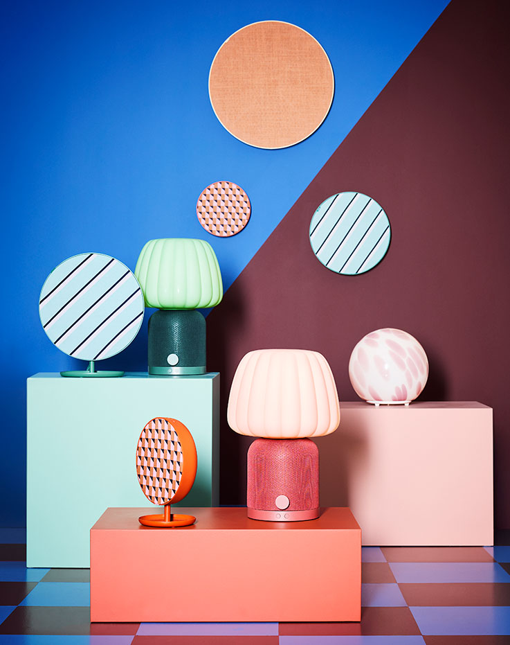 Colorful KULGLASS lamps in a very eye-catching setting, full of details in various shades.