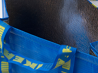 Close-up image of the inside of a FRAKTA bag
