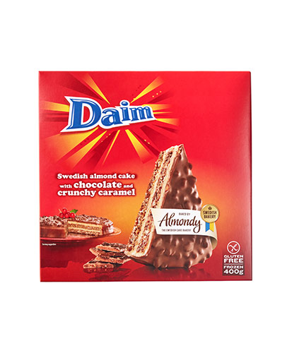  Imagen del aviso de retirada de la tarta de chocolate con almendras DAIM de Almondy por posible presencia de objeto metálico.