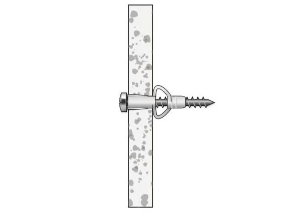 Tornillo con anclaje especial para paredes huecas, ideal para un ajuste seguro en pladur.