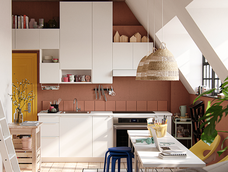 Playful harmony in a super-organised kitchen