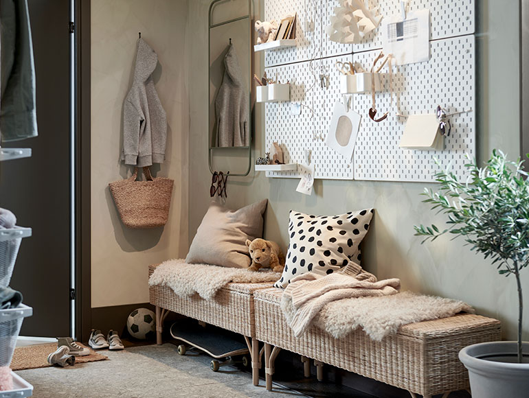 Family hallway storage ideas
