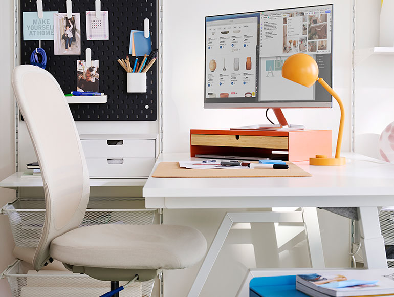 A living room that welcomes work